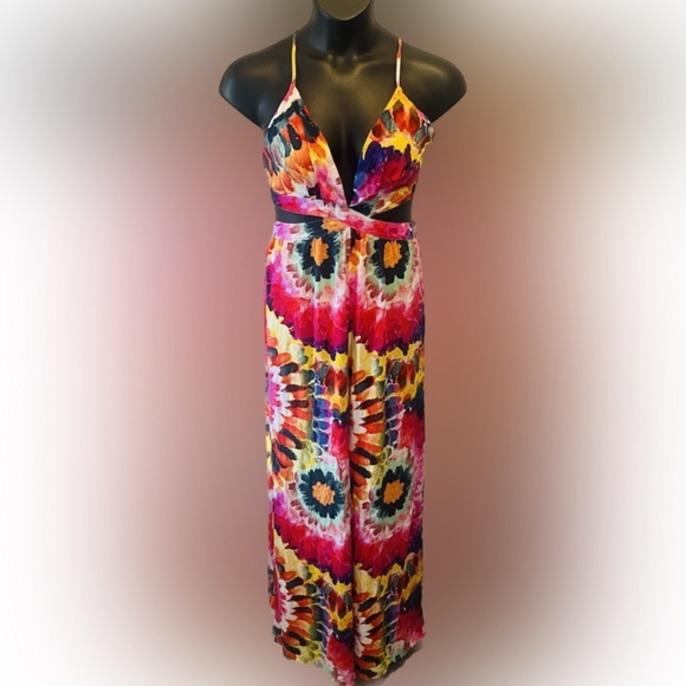 Hers‎ & Mine Art to Wear maximalist Floral Backless Jumper